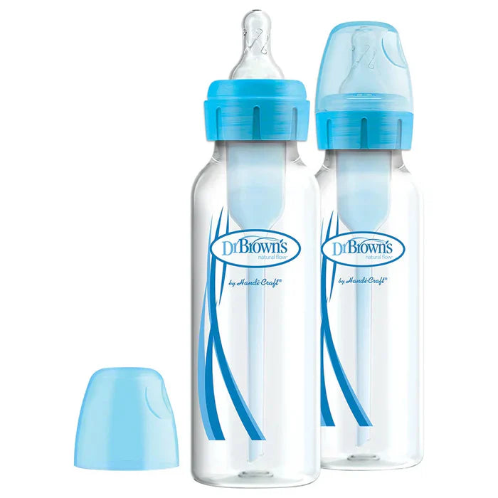 Dr. Browns 8 Oz/250 Ml Pp Narrow Options+ Bottle (Blue, 2-Pack)-plastic