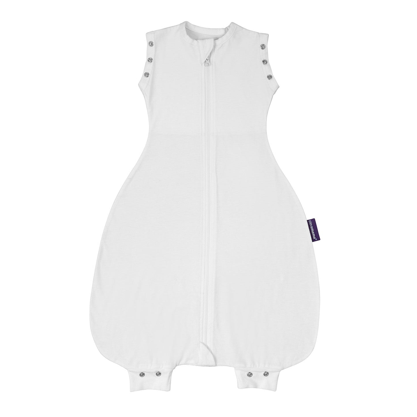 Clevamama 3 In 1 Nite Nite Romper & Sleeping Bag 1 Tog - White (0-9M)