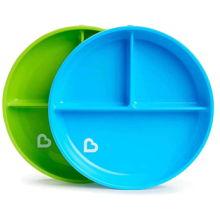 Munchkin Stay Put Suction Plates - Pack Of 2 (Blue/Green)