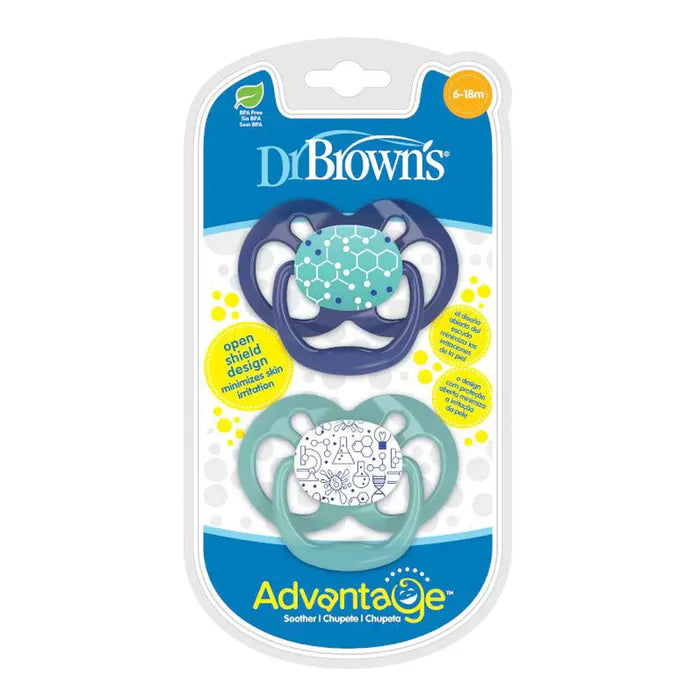 Dr.Browns Advantage Pacifier - Stage 2, 2-Pack (Blue)