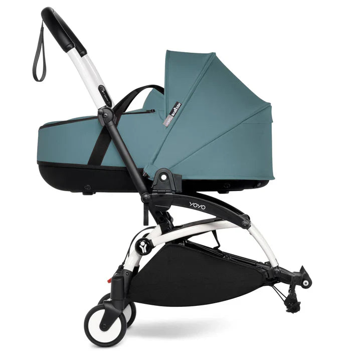 Babyzen Yoyo Stroller - White Frame With Bassinet (Aqua)