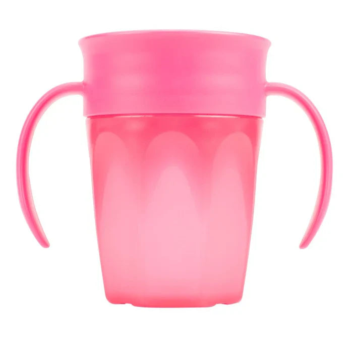 Dr.Browns Cheers 360 Cup W/ Handles, 7 Oz/200 Ml (Pink, 6M+, 1-Pack)