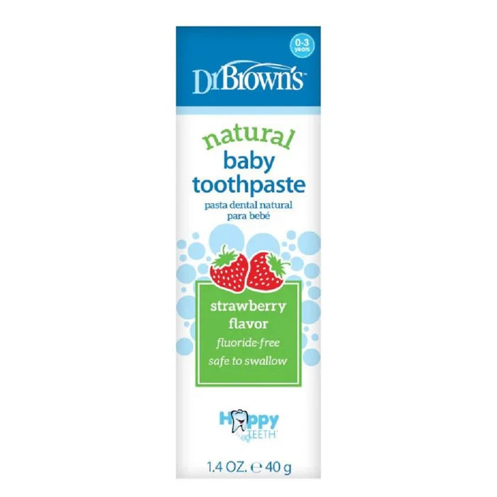 Dr.Browns Happy Teeth Fluoride-Free Toothpaste (Strawberry), 1-Pack
