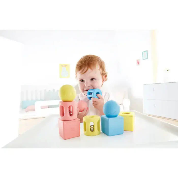 Hape - Geometric Rattle Trio (Pack Of 9)