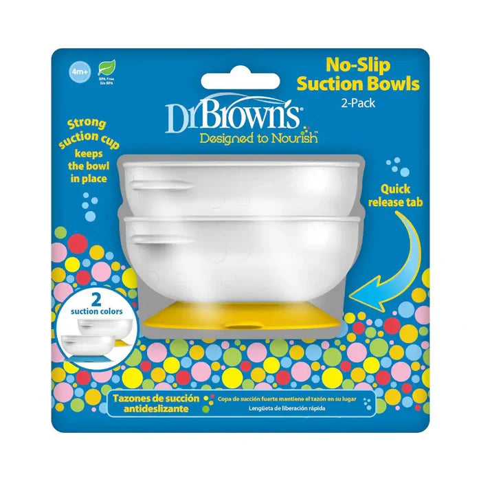 Dr.Browns No Slip Suction Bowl, 2-Pack