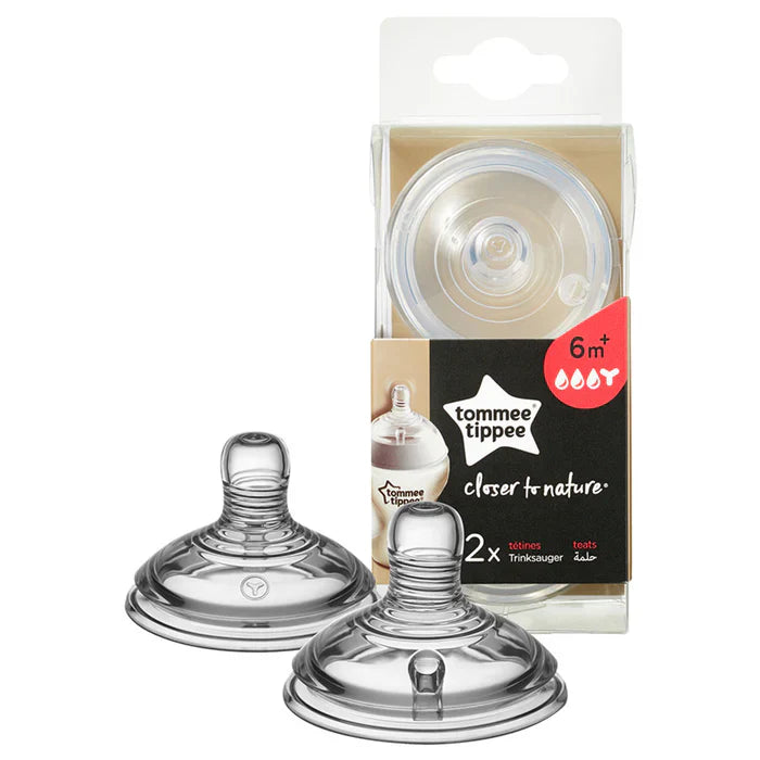 Tommee Tippee Closer To Nature Thick Feed Teats 6M+ (Pack Of 2)