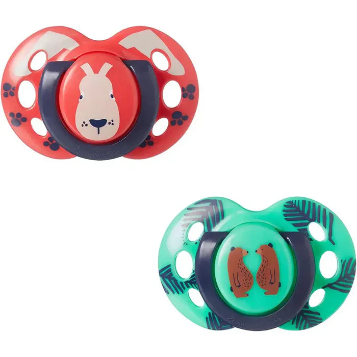 Tommee Tippee Fun Style Soother, 18-36 Months (Pack Of 2) - Red/Green