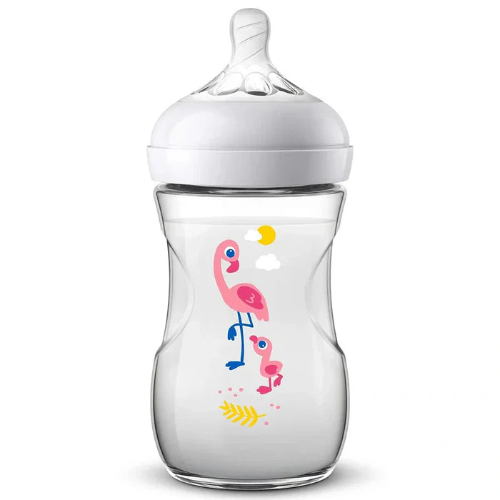Philips Avent Natural 2.0 Baby Bottle Flamingo 260ml 1pc - SCF070/21-plastic