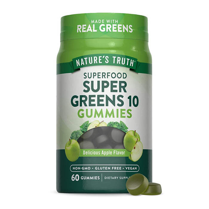 Nature's Truth Superfood Super Greens Gummies Apple Flavor 60's