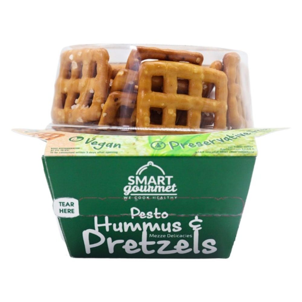 SMART GOURMET - PESTO HUMMUS AND PRETZELS (140G)