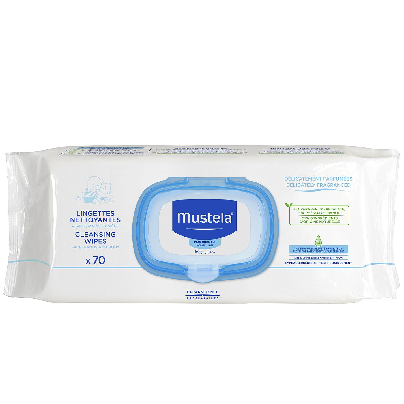 Buy Mustela Cleansing Wipes 70 PC Online - Kulud Pharmacy