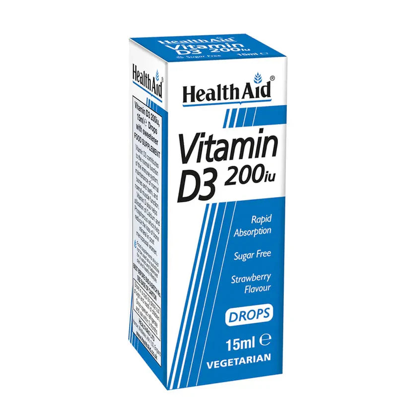 Health Aid Vitamin D3 Oral Drops 200 I.U 15 ML