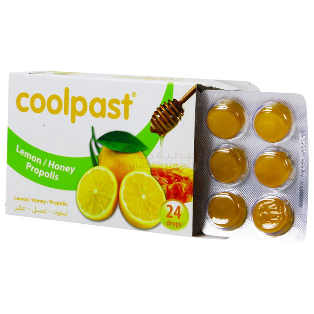 أقراص استحلاب كول باست بالليمون والعسل والبروبوليس 24 قطعة