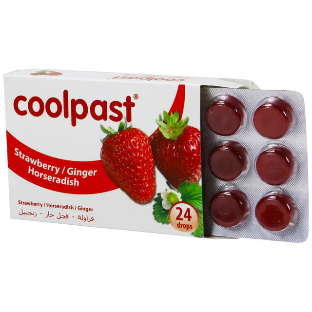 كوول باست أقراص استحلاب بالفراولة والفجل والزنجبيل 24 قطعة