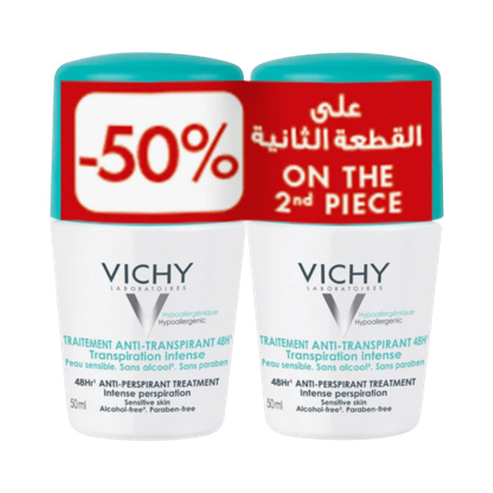 Vichy Deodorant Roll-On Alcohol-Free (Green) 50ml Buy 1 Get 50% Off on the 2nd
