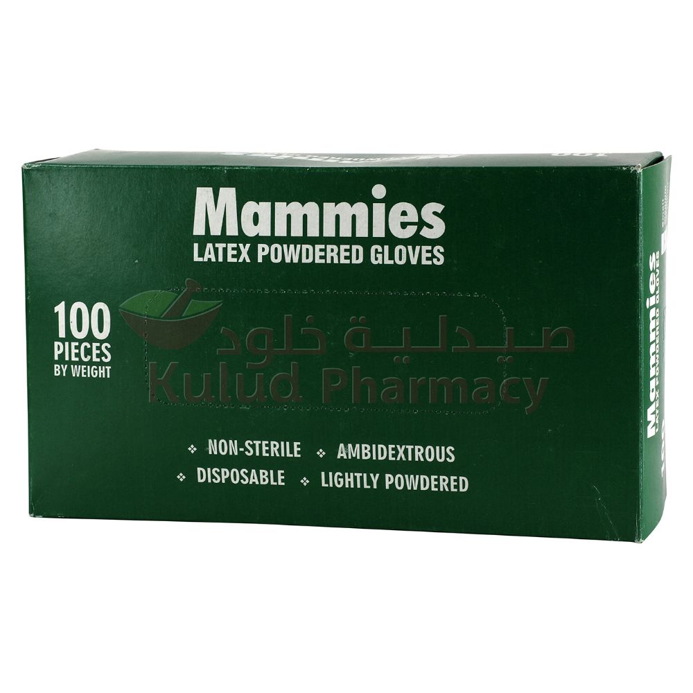 Buy Mammies Latex Powdered Gloves (L) 100PC Online - Kulud Pharmacy