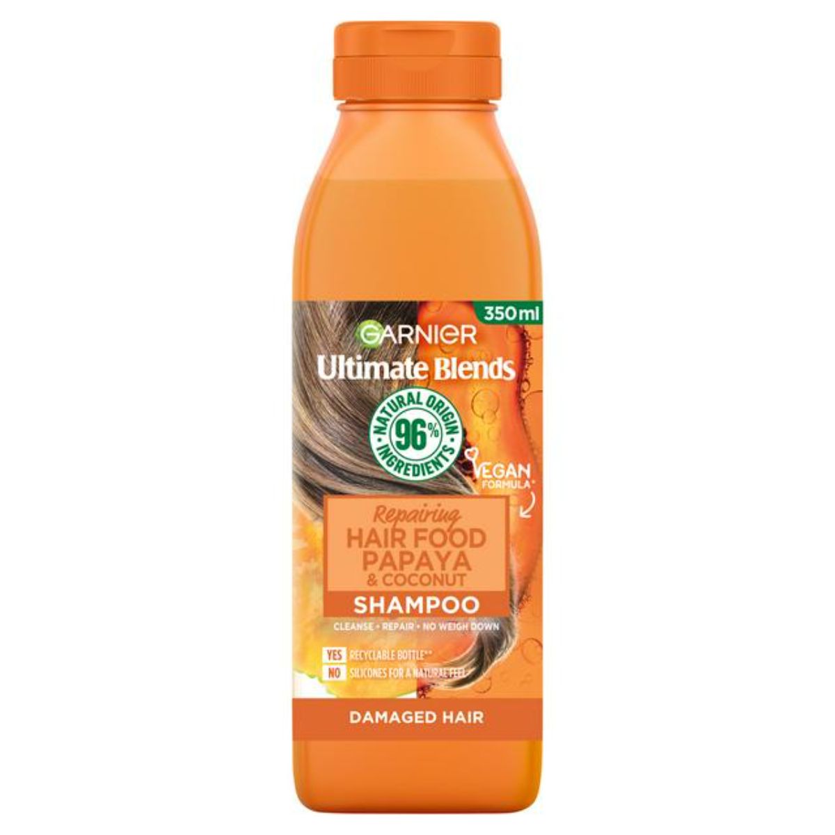 Buy Garnier Ultimate Blends Repairing Hair Food Papaya Shampoo Damaged Hair 350Ml 350ML Online - Kulud Pharmacy