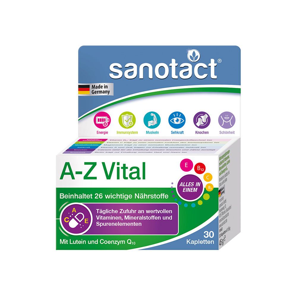 Buy Sanotact A-Z Vital Capsule 30 CT Online - Kulud Pharmacy