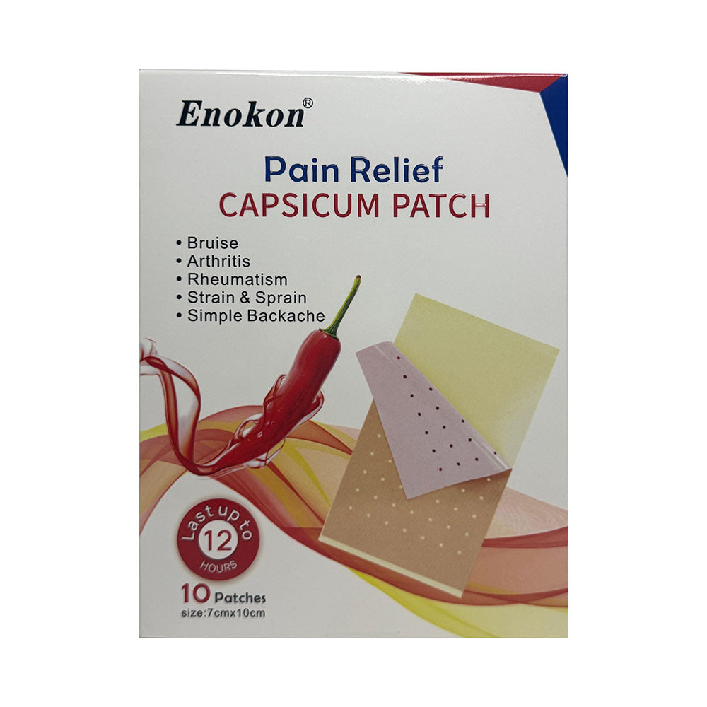 Enokon Capsicum Pain Relief Heat Patch 7x10cm, Pack of 10