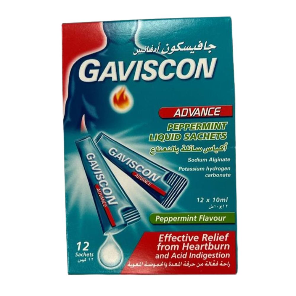 Buy Gaviscon Advance Peppermint Liquid 12PC Online - Kulud Pharmacy