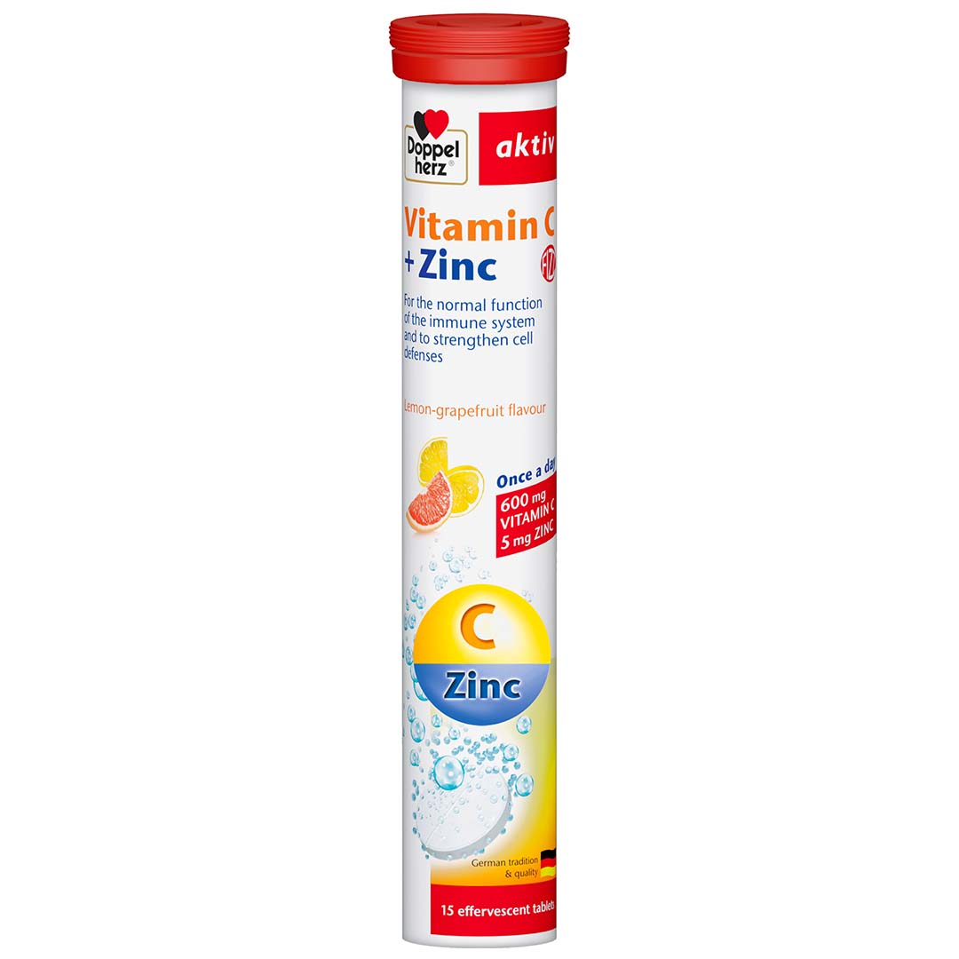 Doppelherz Aktiv Vitamin C + Zn 600Mg Lemon-Grapefruit 15TAB