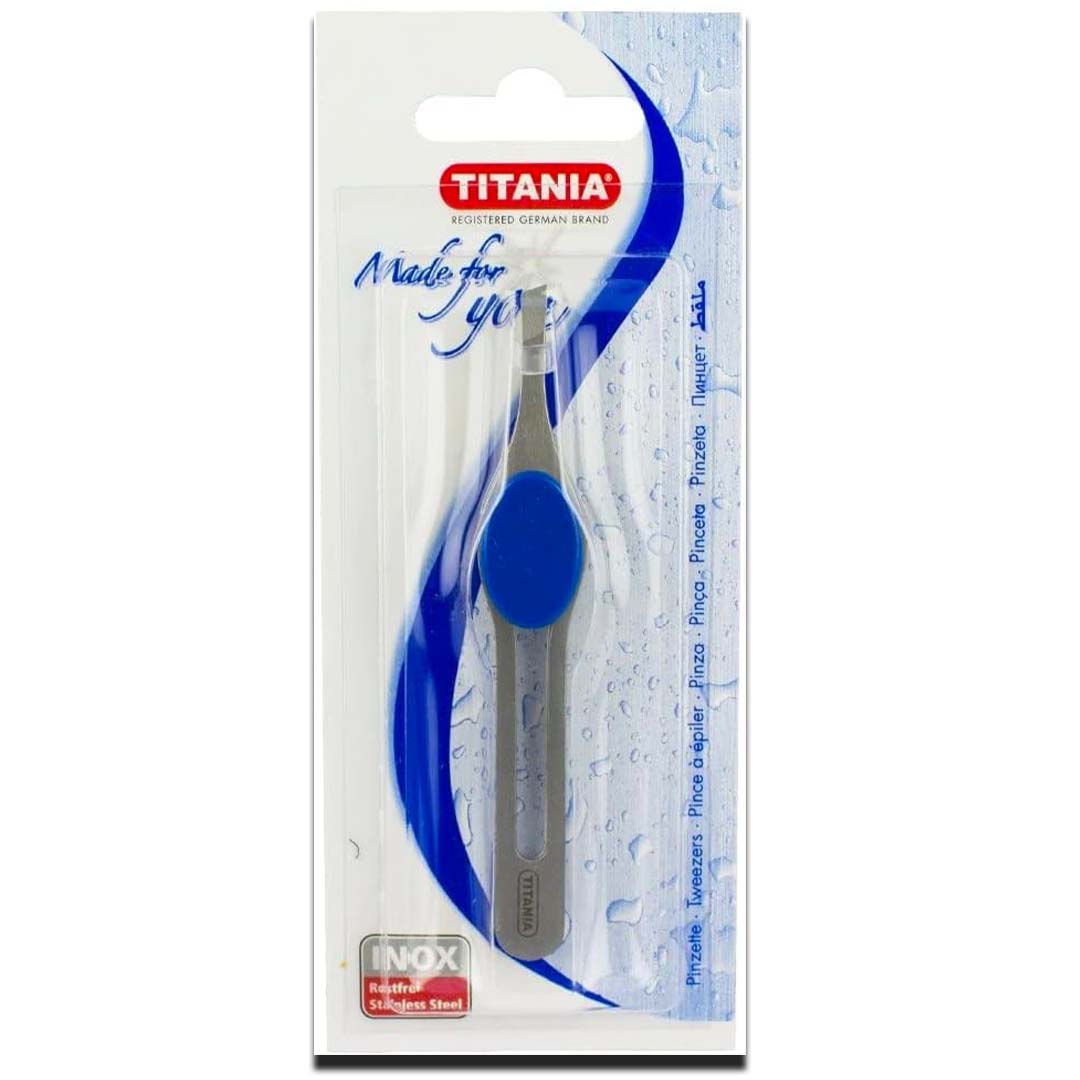 Titania-Tweezer Set, Blue Satin Finish Slanted 9.5Cm X Splinter Tweezer 5Cm