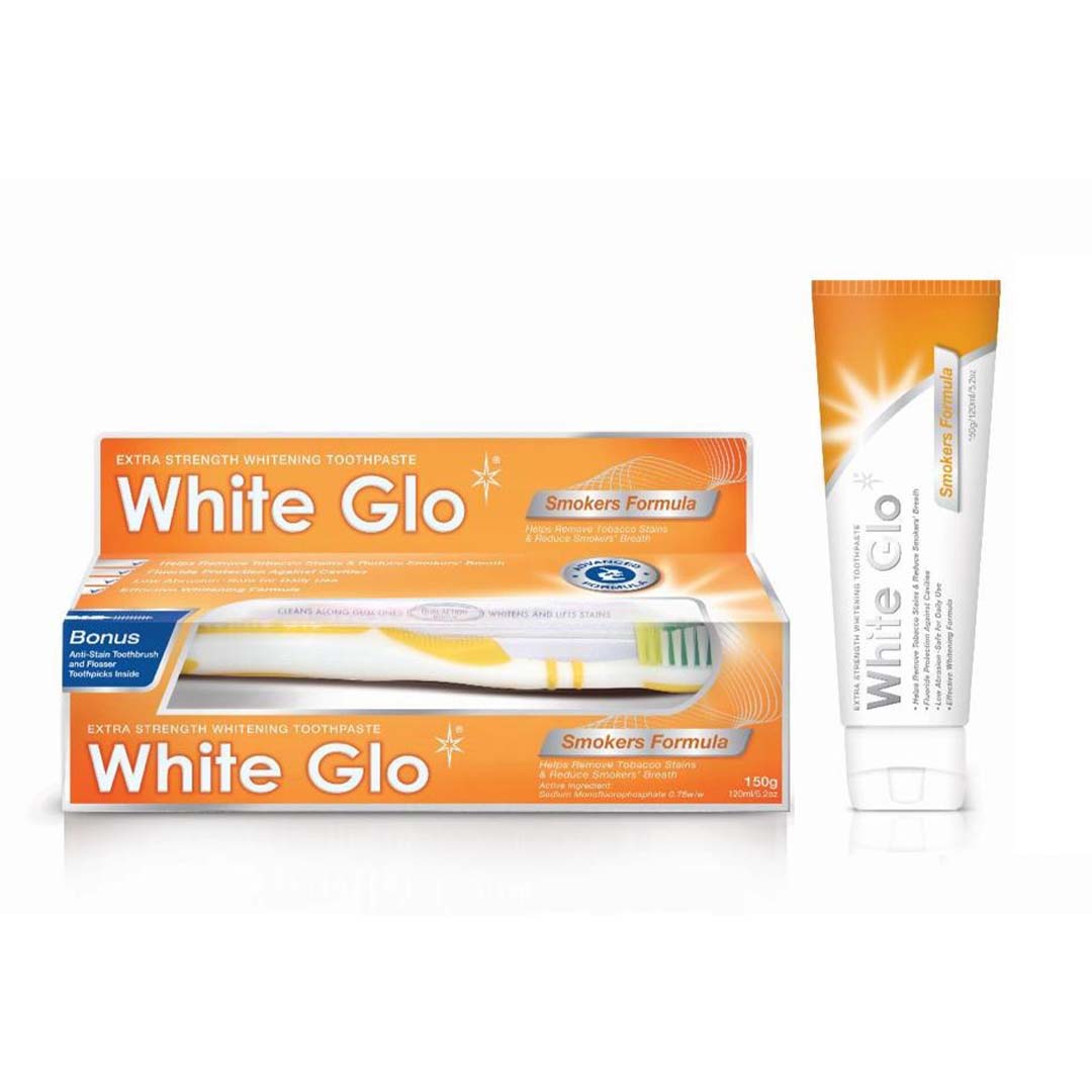 WHITE GLO SMOKERS' FORMULA WHITENING TOOTH PASTE 100ML