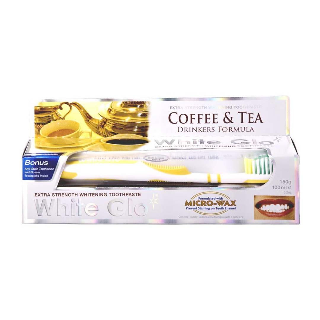 WHITE GLO COFFEE AND TEA DRINKERS' WHITENING TOOTH PASTE 100ML