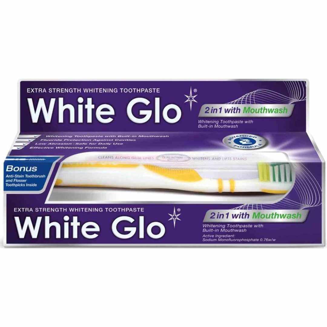 WHITE GLO 2 IN 1 T/P WITH MOUTHWASH 100ML