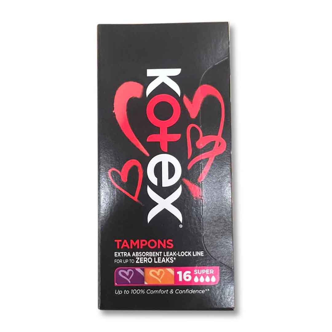 Kotex Tampons Extra Absorbent with Leak Lock Line, Super, 16 Count