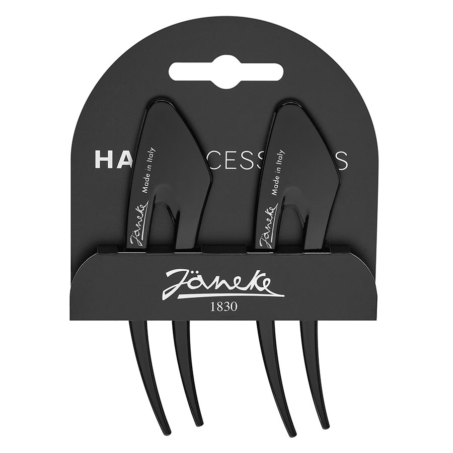 Janeke Hairpins 12.5CM 2 Pieces Black
