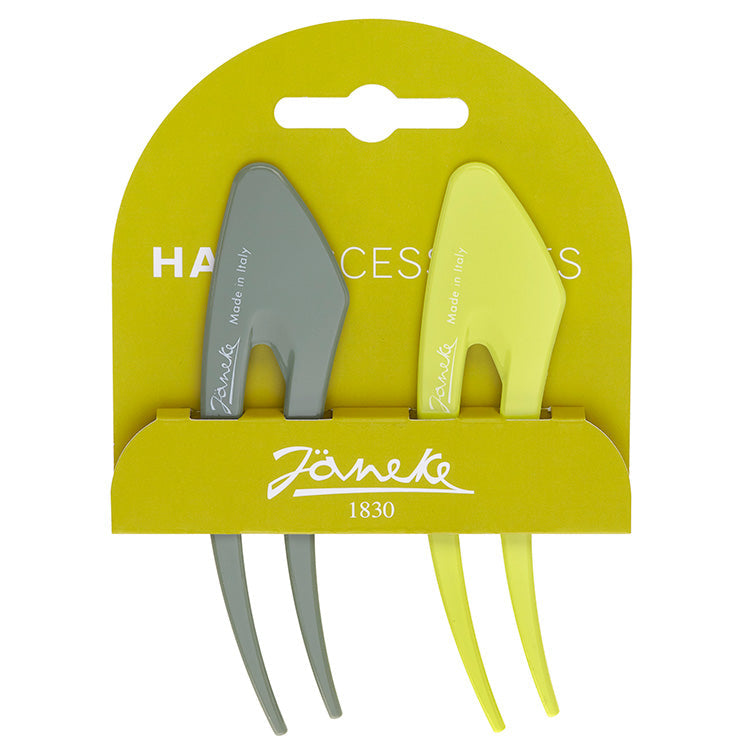 Janeke Hairpins 12.5CM 2 Pieces Lime