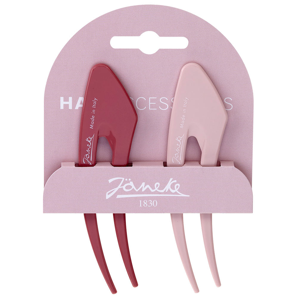 Janeke Hairpins 12.5CM 2 Pieces Raspberry