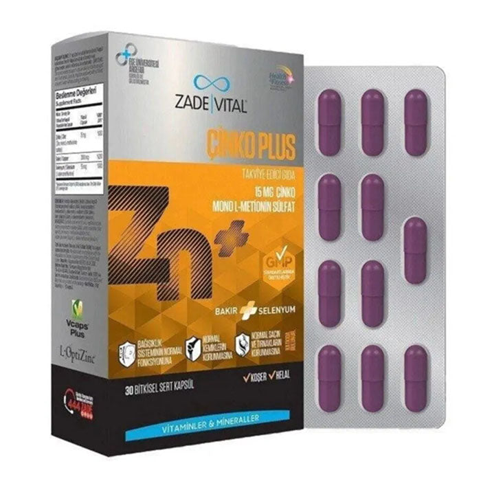 Zade Vital Zinc Plus 15Mg Hard Capsules 30S