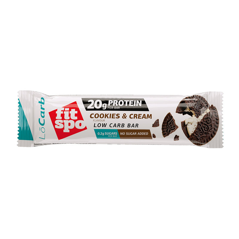 FitSpo Lo Carb Protein Bar Cookies and Cream 60g
