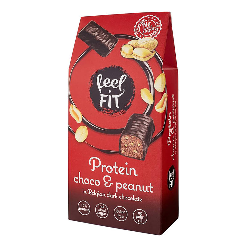 Feel Fit Protein Choco & Peanut in Dark Chocolate, No Added Sugar, Gluten Free, No Palm Oil 83g