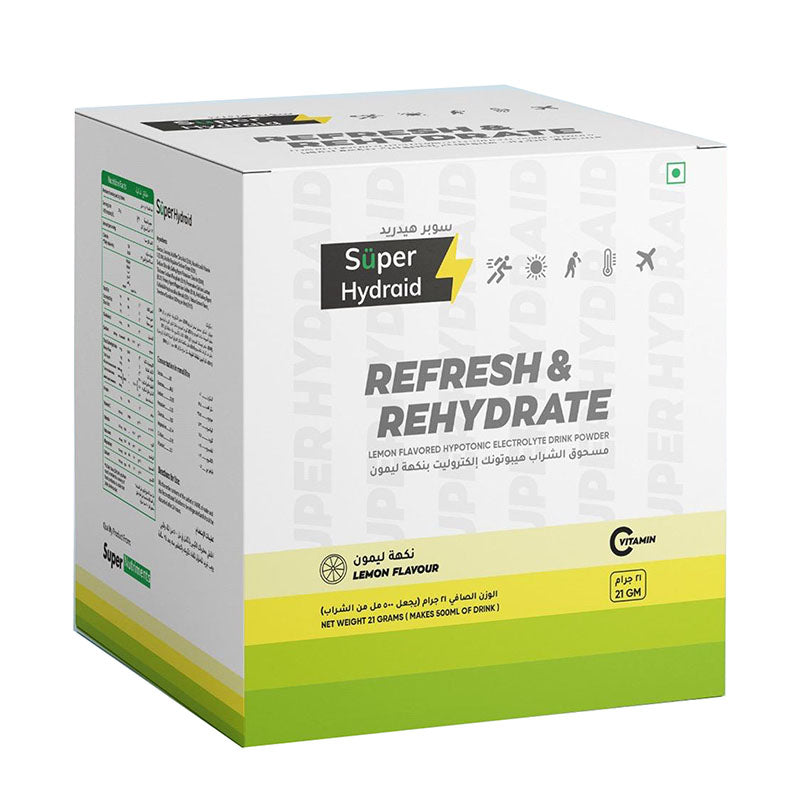 SUPER HYDRAID Refresh & Hydrate Lemon Powder 21 g x 10's