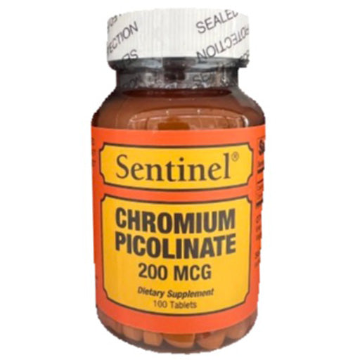 Sentinel Chromium Picolinate 200 mcg Tablets 100’s