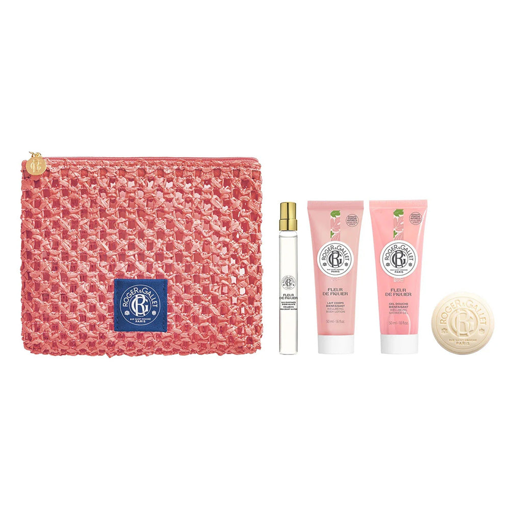 Roger & Gallet Fig Blossom Travel Gift Set 4 Pieces with Pouch