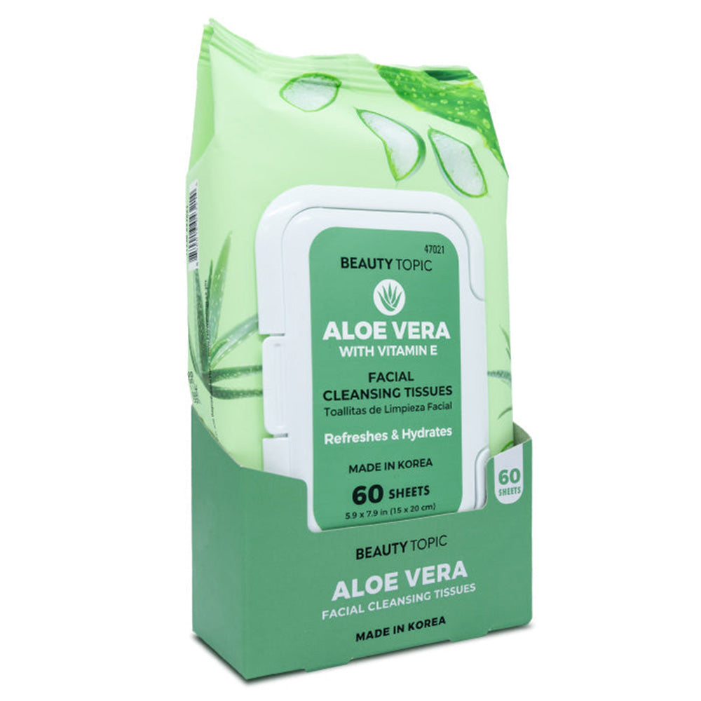Beauty Topic Aloe Vera Facial Cleansing Tissue Sheets 60 S - 47021