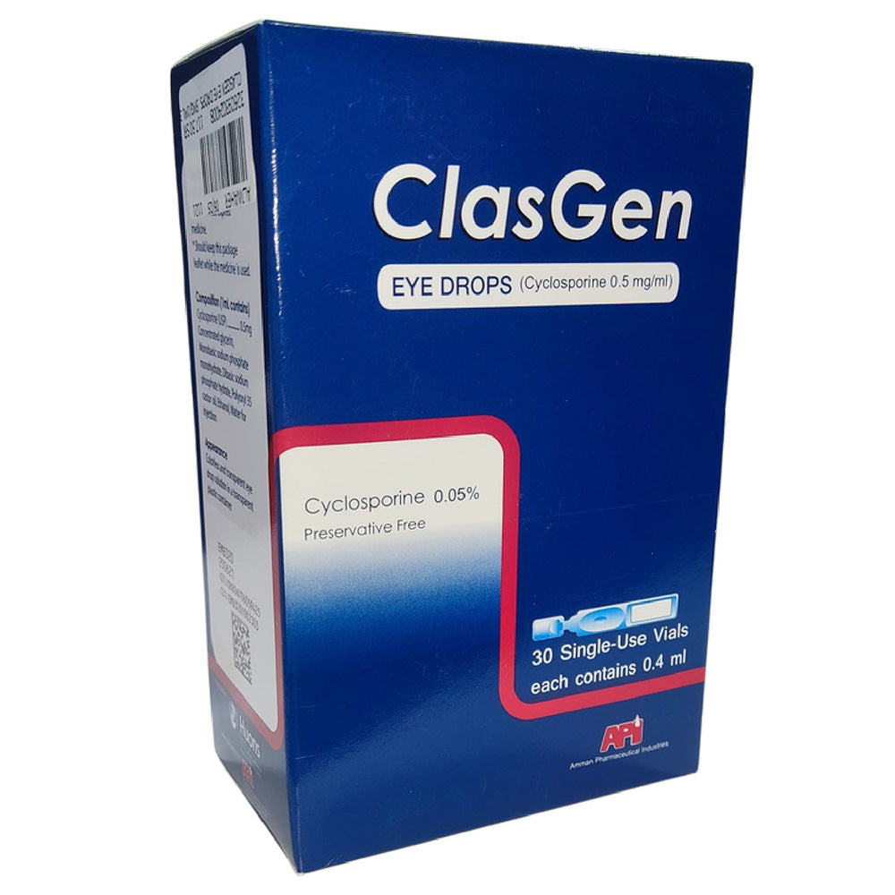 Clasgen (Cyclosporine 0.05%) Eye Drops 0.4 mL x 30 S