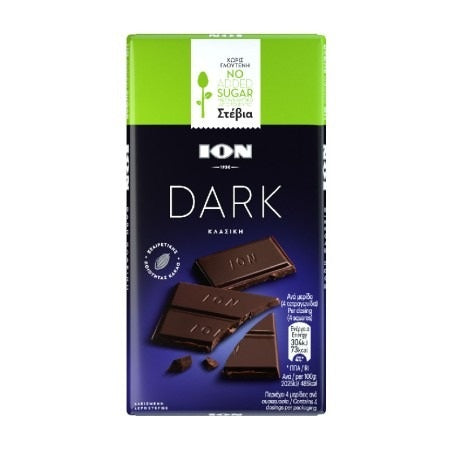 Ion Dark Chocolate (No Added Sugar, Gluten Free) - 60g.