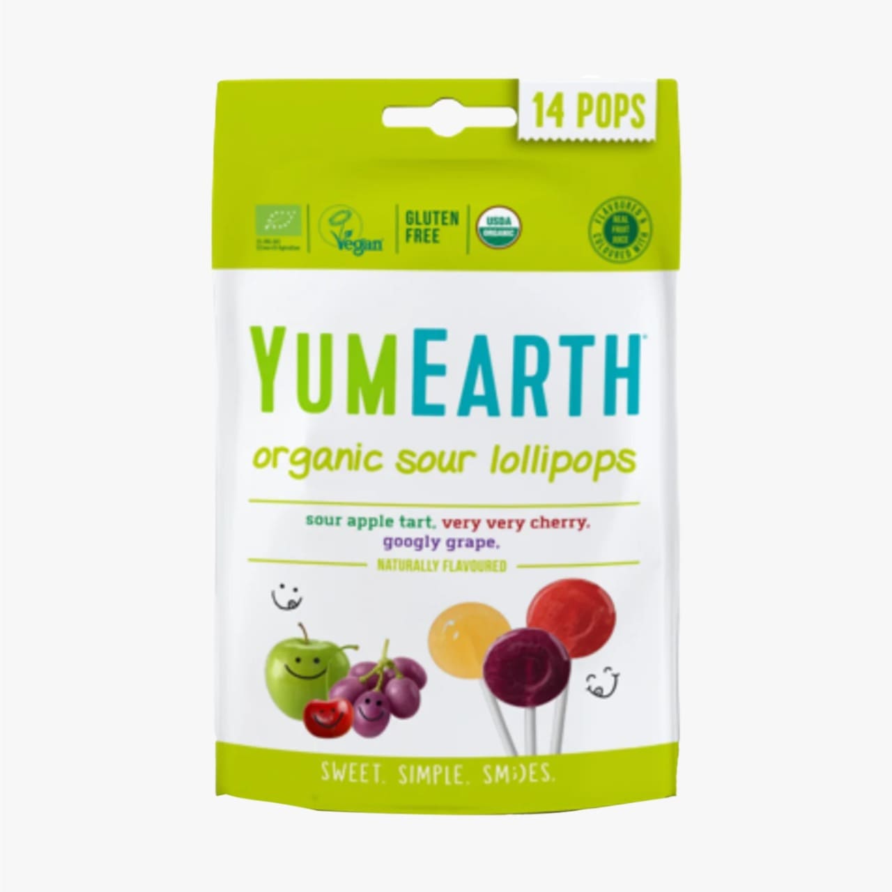 Yum Earth Organic Sour Lollipops 85G