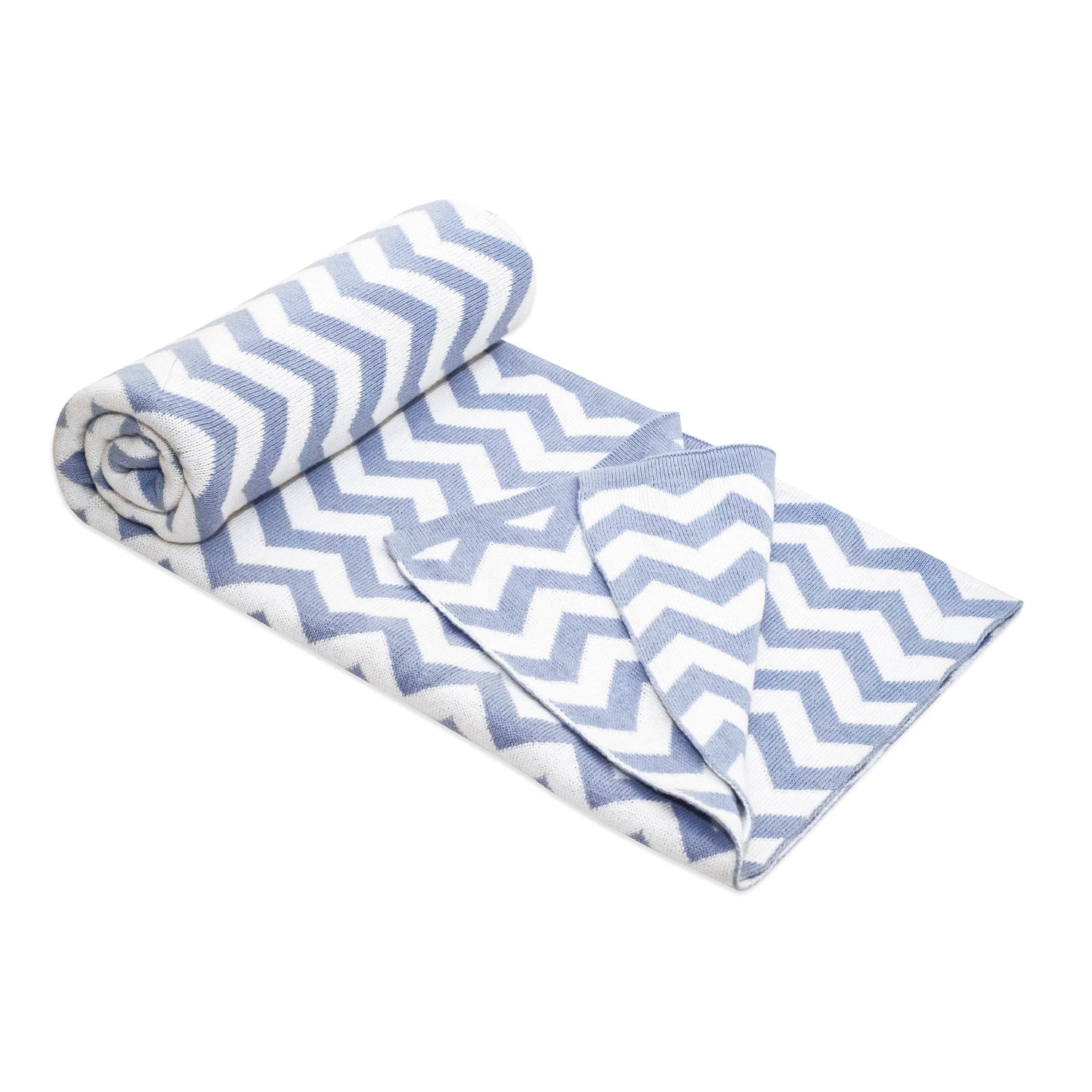 Moon - Soft Stretchy Knitted Cotton Swaddle 70x90cm (Blue)