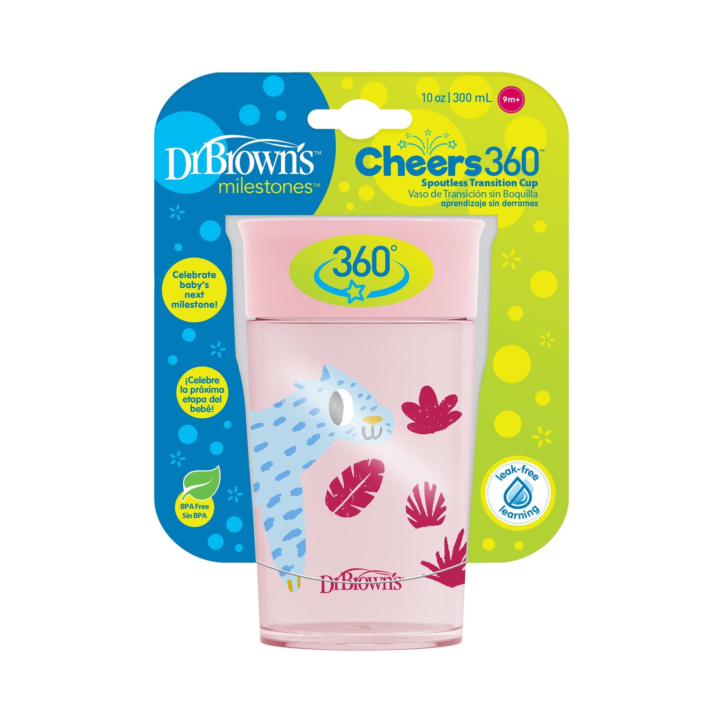 Dr.Browns Smooth Wall Cheers 360 Cup 300Ml (Pink) - (Plastic)