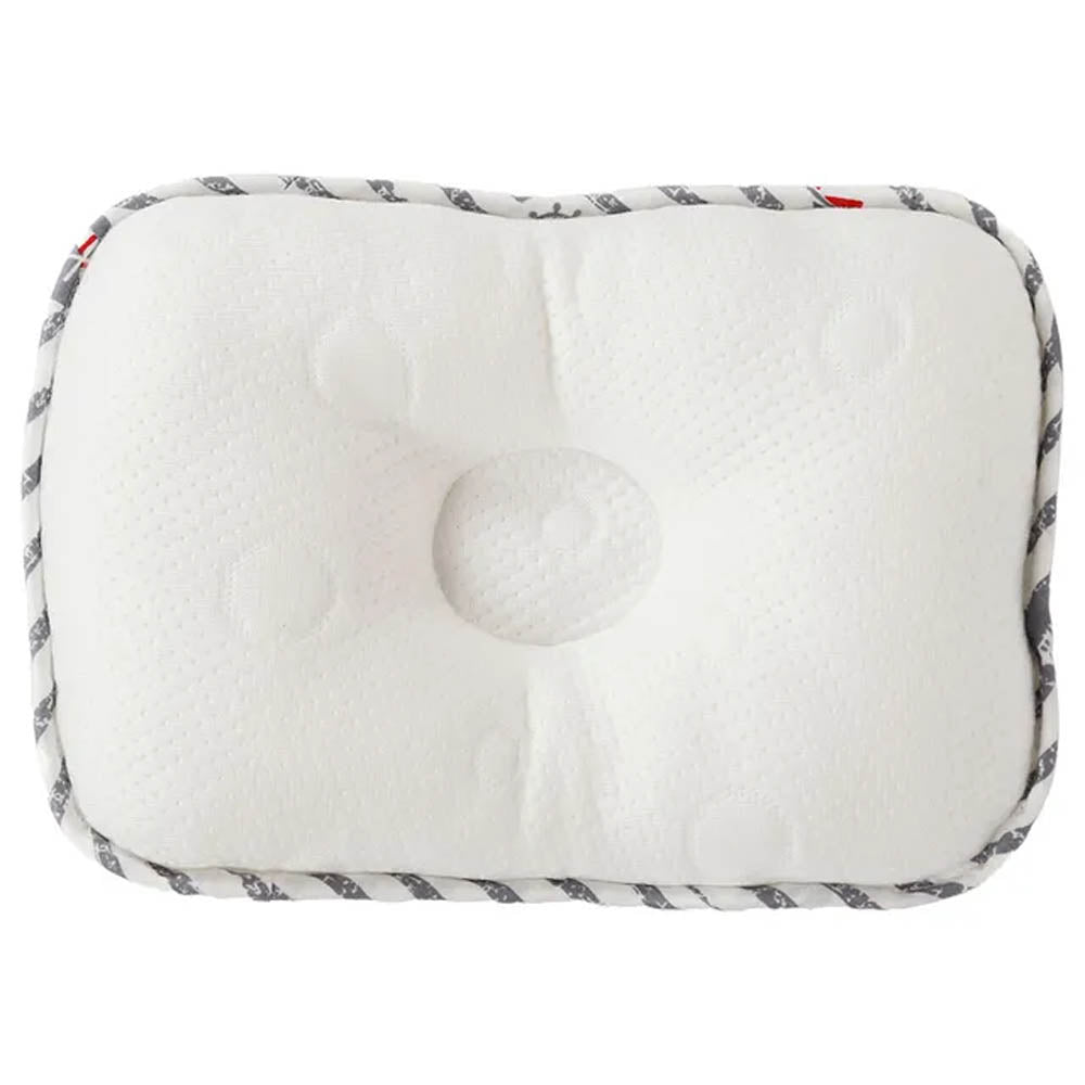 White & Grey Bamboo Cushioned Pillow - Anchor