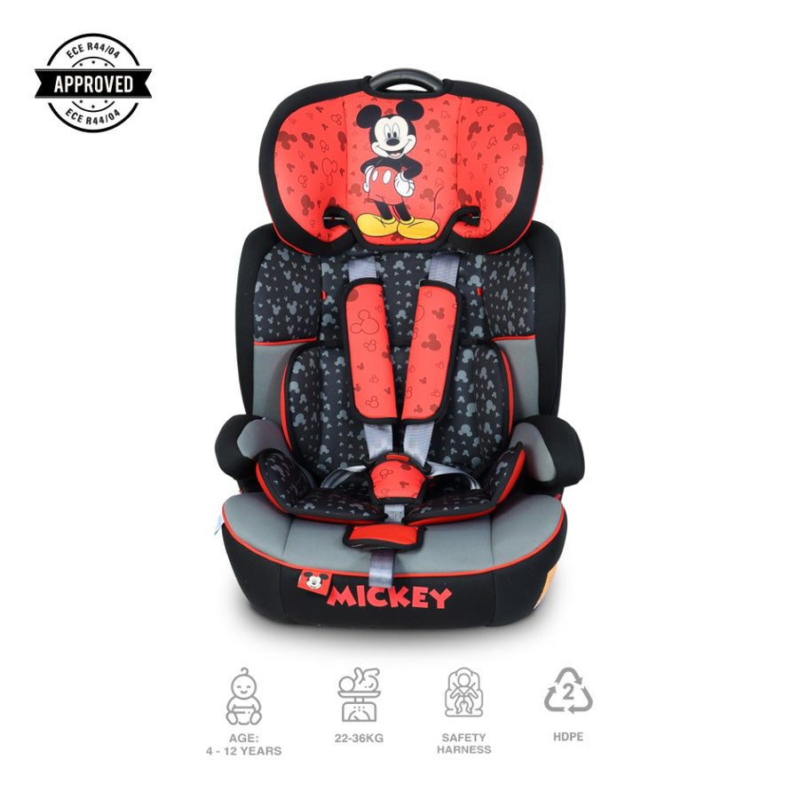 Disney Mickey Mouse Baby/Kids 3-In-1 Car Seat + Booster Seat (Group 1/2/3)