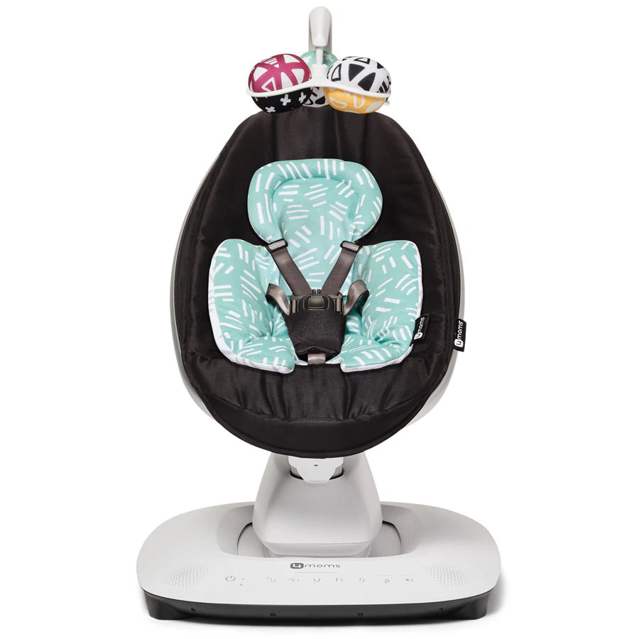 4Moms - MamaRoo 5 Multi-Motion Baby Swing (Black) + Newborn Insert (Mint/Mesh)