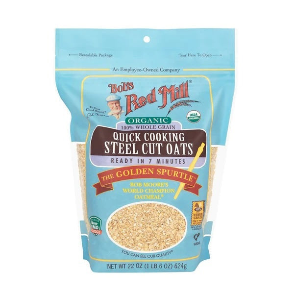 Bob'S Red Mill - Organic Quick Cooking Steel Cut Oats 624G
