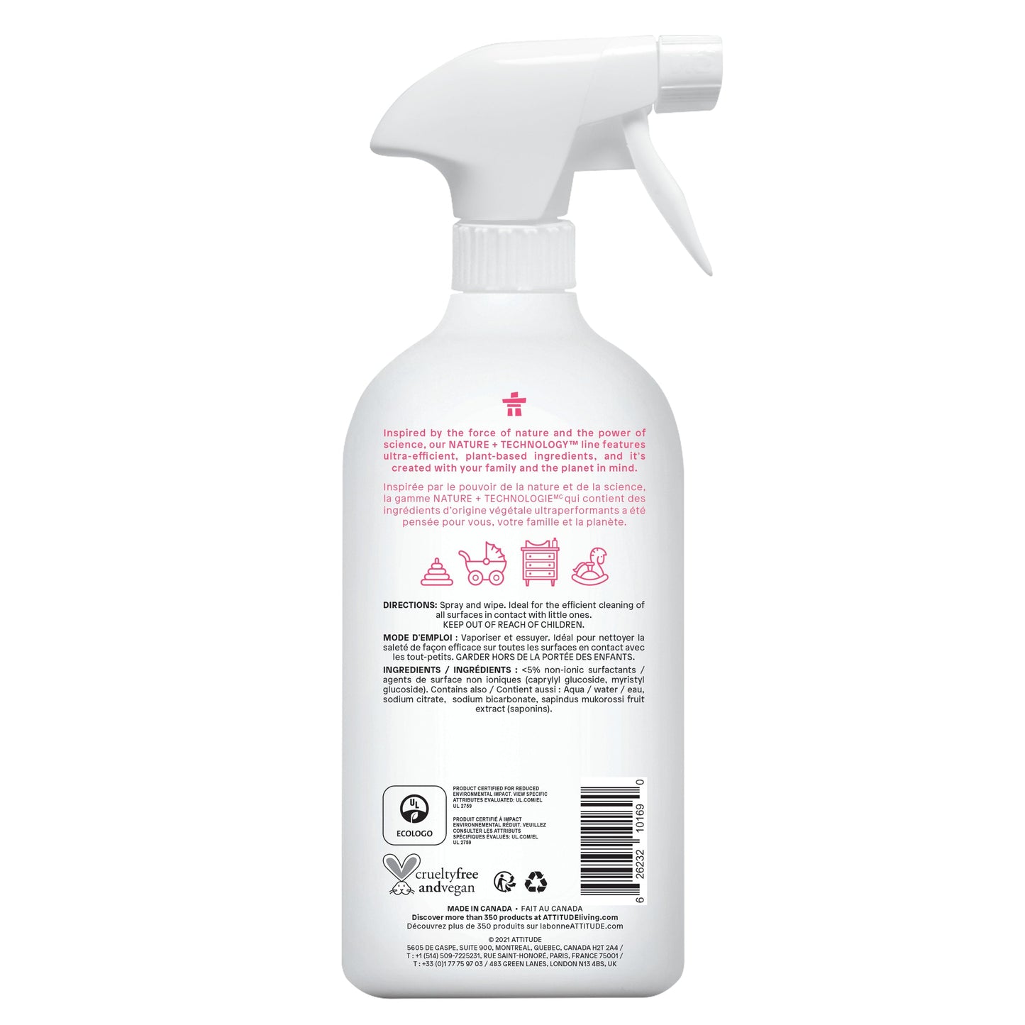 Attitude - Little Ones Toy & Surface Cleaner 800Ml
